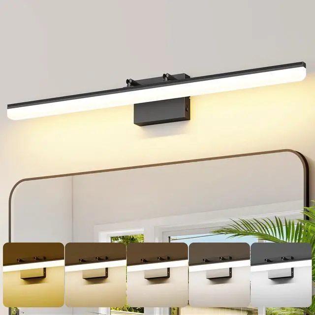 Alt view image 2 of 7 - Black Vanity Light 31.5" Long 24W LED Bathroom Light Bar with 5CCT Adjustable Modern Bathroom Vanity Light Fixture for Mirror, Powder Room, Bedroom, Apartment, Hotel