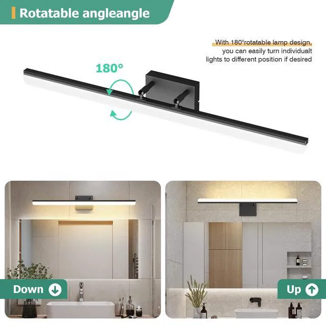 Alt view image 7 of 7 - Black Vanity Light 31.5" Long 24W LED Bathroom Light Bar with 5CCT Adjustable Modern Bathroom Vanity Light Fixture for Mirror, Powder Room, Bedroom, Apartment, Hotel