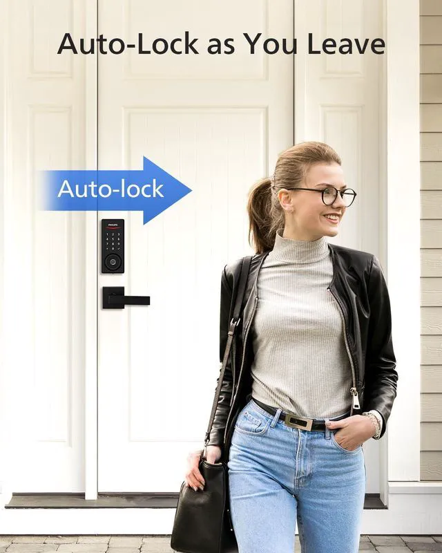 Alt view image 6 of 7 - Wi-Fi Smart Lock with Bridge, Fingerprint & App Control Auto Lock 0.3s Unlock, 100 User PIN Codes, Fits Most Doors, Weatherproof, Backlit Touchscreen
