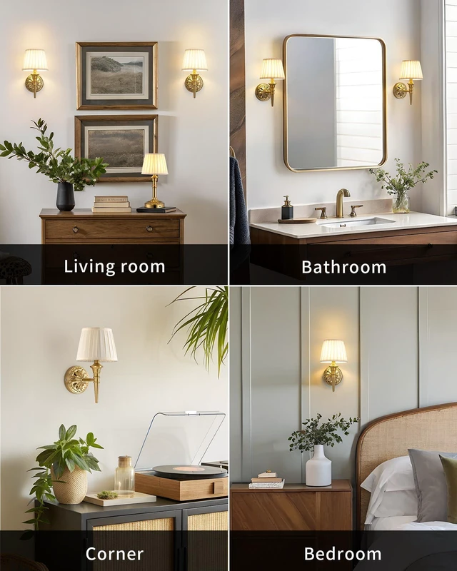Alt view image 6 of 7 - Cordless Gold Wall Sconces Set of 2, Beige Fabric Lampshde Wall Lamps Small LED Wireless Portable Rechargeable Battery Lighting for Wall Painting, Living Room, Bedroom, Hallway, Gifts, Nightlight