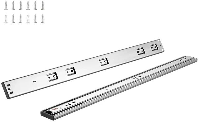 Main image of 10 Pairs 24 Inch Soft Close Drawer Slides 14 16 18 20 22 24 Inch Heavy Duty Side Mount Rails,Ball Bearing Full Extension Noiseless Dresser Drawer Slides, 100 Lbs Load Capacity