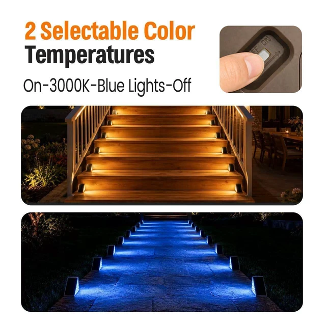 Alt view image 2 of 6 - Solar Driveway Lights Outdoor, Dock Deck Lights Solar Powered, Stair lights