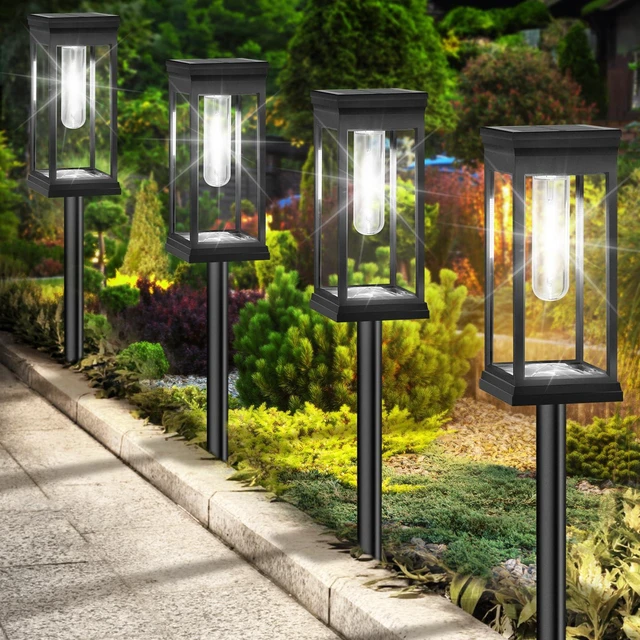 Main image of 12-Pack Solar Pathway Lights Outdoor, Landscape Lights Cool White Upgraded Large Size & Bright LED, Auto ON/OFF, IP65 Waterproof, Easy Installation, Solar Powered Lights for Garden Walkway