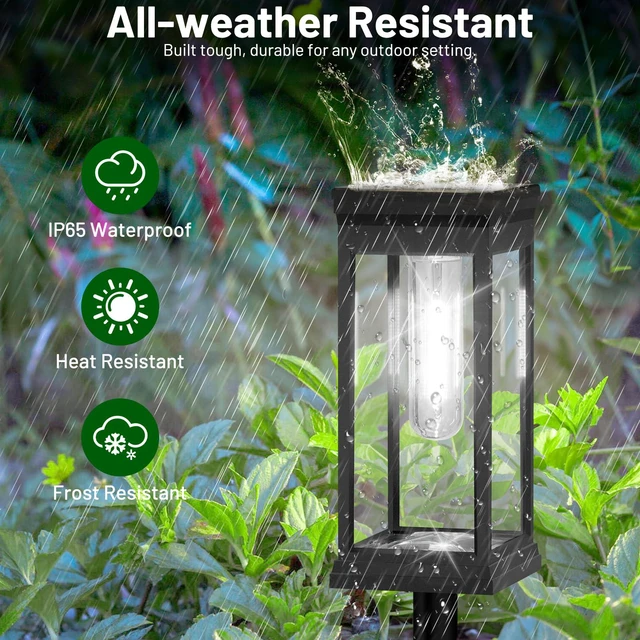 Alt view image 3 of 7 - 12-Pack Solar Pathway Lights Outdoor, Landscape Lights Cool White Upgraded Large Size & Bright LED, Auto ON/OFF, IP65 Waterproof, Easy Installation, Solar Powered Lights for Garden Walkway
