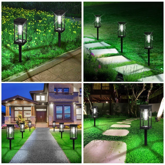 Alt view image 7 of 7 - 12-Pack Solar Pathway Lights Outdoor, Landscape Lights Cool White Upgraded Large Size & Bright LED, Auto ON/OFF, IP65 Waterproof, Easy Installation, Solar Powered Lights for Garden Walkway