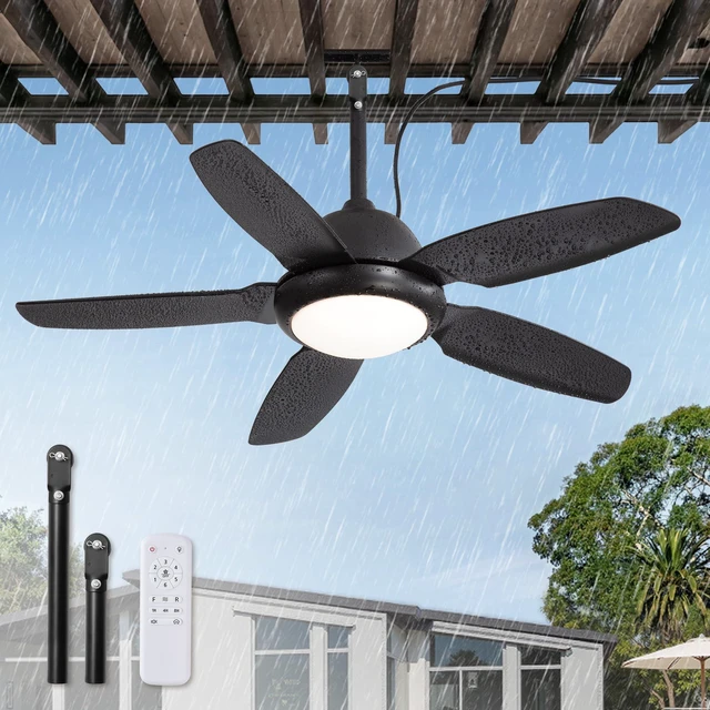 Main image of 42 Inch Waterproof Outdoor Ceiling Fan with Light for Patio,Black IP65 Wet Rated, 3CCT Dimmable Light,Remote Control,6-Speed DC Motor, Plug-in Cord, Hanging Hook for Gazebo, Porch, Pergola