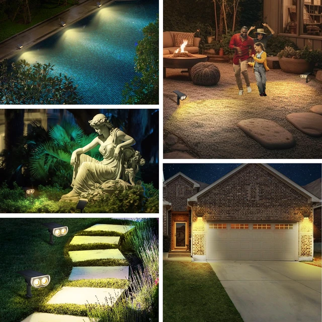Alt view image 7 of 7 - Solar Spotlights Outdoor Waterproof Dusk to Dawn Warm White 10 Pack StarrayS Mini, 2 Lighting Modes, 3000K, IP65, Adjustable Head for Landscape Garden Yard Patio Flag Tree Backyard Pathway