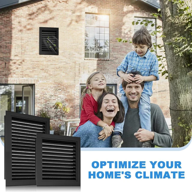 Alt view image 7 of 7 - 22"x22" Gable Vent Aluminum Alloy High-Airflow Vent for House & Shed, Rustproof Metal Mesh Blocks Small Animals, Waterproof & Anti-Condensation, Opening 20"x20" Black