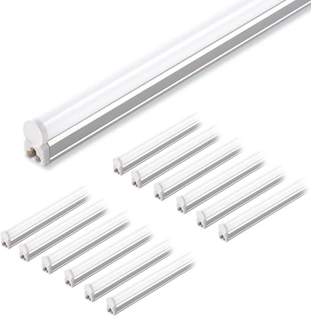 Main image of 12 Pack T5 LED Shop Light 4FT, 5000K Daylight White, 2200lm, 20W Utility Linkable Lights, Ceiling and Under Cabinet Light, ETL Listed, Built-in ON/Off Switch for Workshop Garage Warehouse