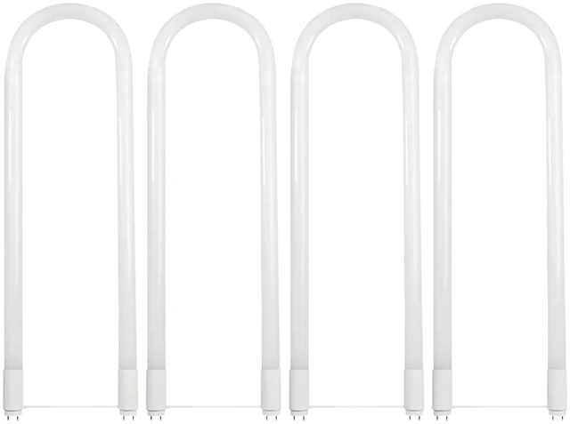Main image of T8 U-Bend LED Tube Light, 15 Watts, Replaces 32W FB32T8 Fluorescent U-Bend, 2100 Lumens, Cool White 4000K, Type A+B Direct Replacement or Ballast Bypass, G13 Base, 50,000 Hours, 4-Pack