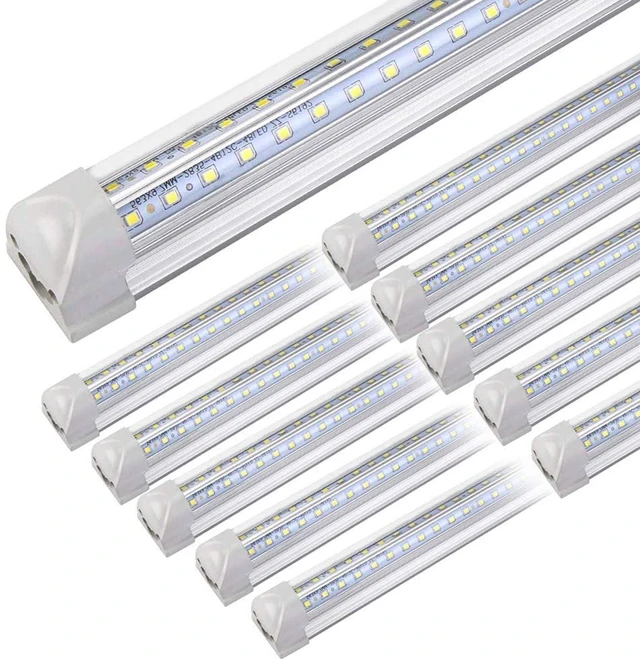 Main image of 10Pack 4FT LED Shop Light - 50W 8000LM 6500K Linkable Clear Cover T8 LED Tube Light for Workshop, Warehouse, Basement - Plug and Play