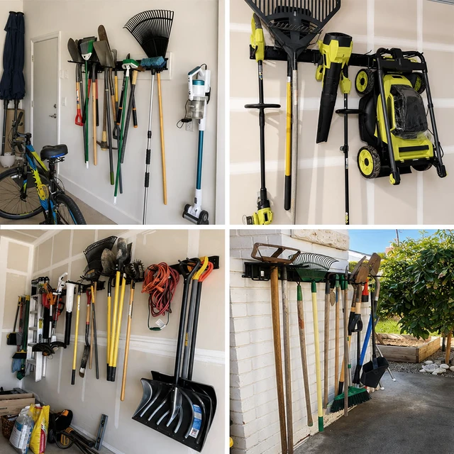 Alt view image 7 of 7 - Garage Tool Organizer Wall Mount 66 inches with 13 Adjustable Heavy-Duty Hooks, Garage Organization, Garden Tool Storage Rack, Yard, and Shed, Holds Up to 520 lbs