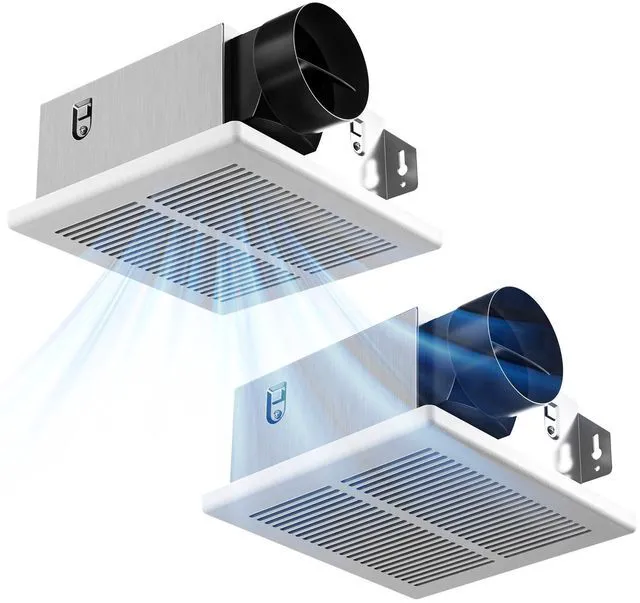Main image of Bathroom Exhaust Fan 2 Pack, 80 CFM, 1.0 Sones - UL Certified Low Noise, Ceiling Mounted Retrofit Ventilation Fans, No Attic Access Needed, 4 Inch Duct, Ceiling Opening 7.6''x7.3''