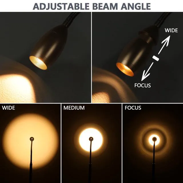 Alt view image 2 of 7 - Reading Floor Lamp, 72" LED Dimmable Lamp with Gooseneck,Zoomable Spotlight Adjustable Color Beam Standing Lamp, Touch & Remote Control, Task Craft, Sewing, Bedroom Living Room, Office, Bronze