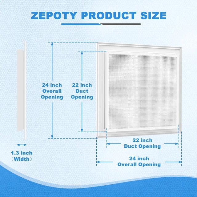 Alt view image 2 of 7 - 24"x24" Gable Vent Aluminum Alloy Extra-Large Attic Vent, Rustproof Mesh Keeping Out Animals, Reduces Moisture Build-Up, Opening 22"x22" White Paintable