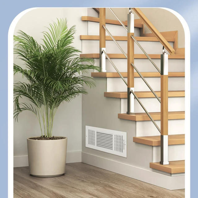 Alt view image 5 of 7 - 6 Pack Wall Vent Covers Interior Size 14 X 6 Inch, White Steel 3 Way Adjustable Air Flow, Steel Construction for Ceiling Sidewall Bathroom Office HVAC, Durable Register Grilles