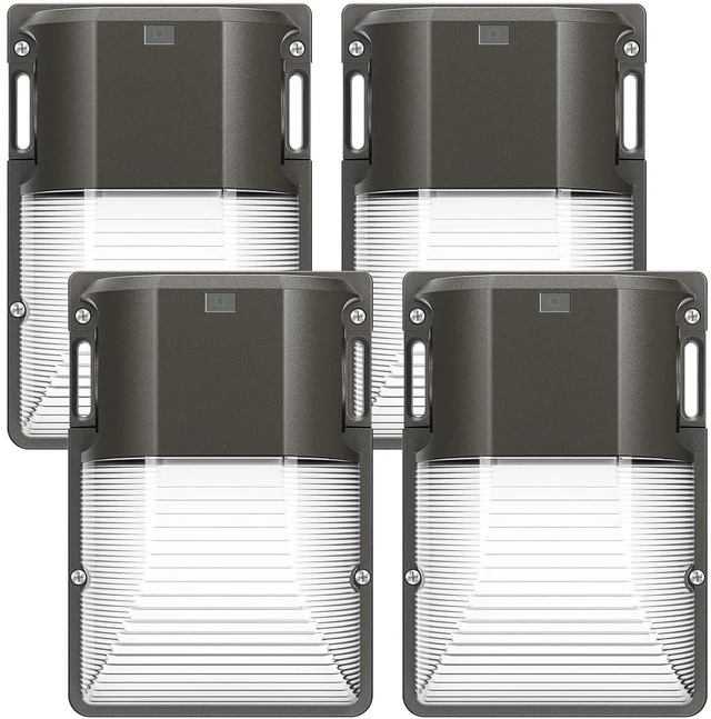 Main image of 30W LED Wall Pack Light, 5000K 3600LM, Dusk to Dawn Sensor, 4 Pack 120Vac, IP65 Waterproof, 3600LM, Hardwired Installation, Pre-punched Design, UL Listed, Garage and Porch Security Use