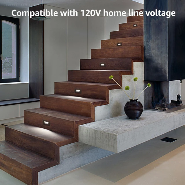 Alt view image 6 of 7 - 6-Pack 5CCT 120V LED Step Lights, Horizontal, Oil Rubbed Bronze 150LM, 5%-100% Dimmable, CRI90, ETL, Indoor Outdoor Stair Lights, Wet Location, 2700K/3000K/3500K/4000K/5000K, Aluminum