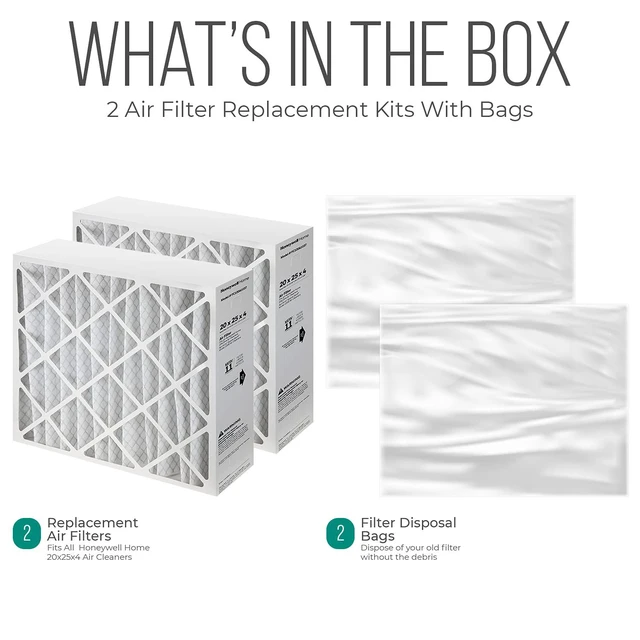 Alt view image 3 of 7 - 20x25x4 Furnace Filters, FC100A1037 Filter Replacement, Merv 11 Filter Media with Disposal Bag (2 Pack)