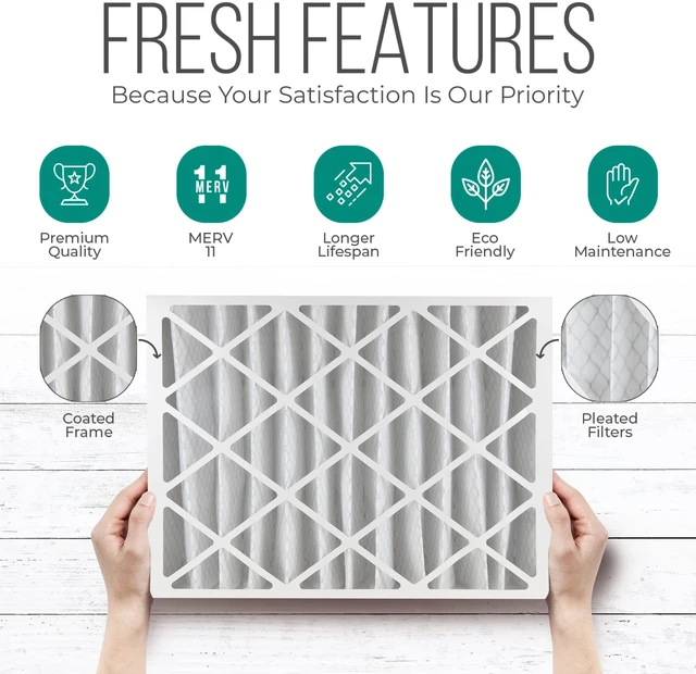 Alt view image 4 of 7 - 16x20x4 AC Furnace Air Filter Replacement - FC100A1003 HVAC Furnace Filters Merv 11 Filter Media, AC Filter with Homequip Disposal Bag, 2-Pack (Actual Size: 15.94 x 19.75 x 4.38 Inches)