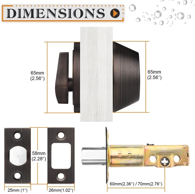 Alt view image 3 of 7 - Keyed Alike Single Cylinder Deadbolts Oil Rubbed Bronze(Combo Packs), One Side Keyed Deadbolts, Interior& Exterior Door Lock for Entrance Lock and Front Gate, 4 Pack