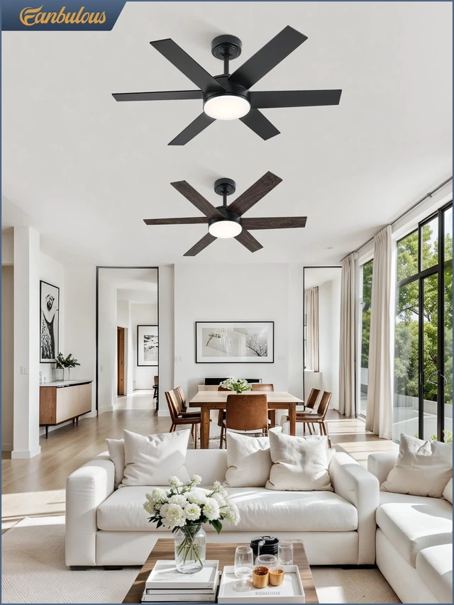 Alt view image 7 of 7 - 42" Outdoor Ceiling Fans with Lights, Dimmable 3CCT, Black with Remote, Reversible DC Motor, 6 Blades, 6 Speed, for Indoor, Outdoor, Patios