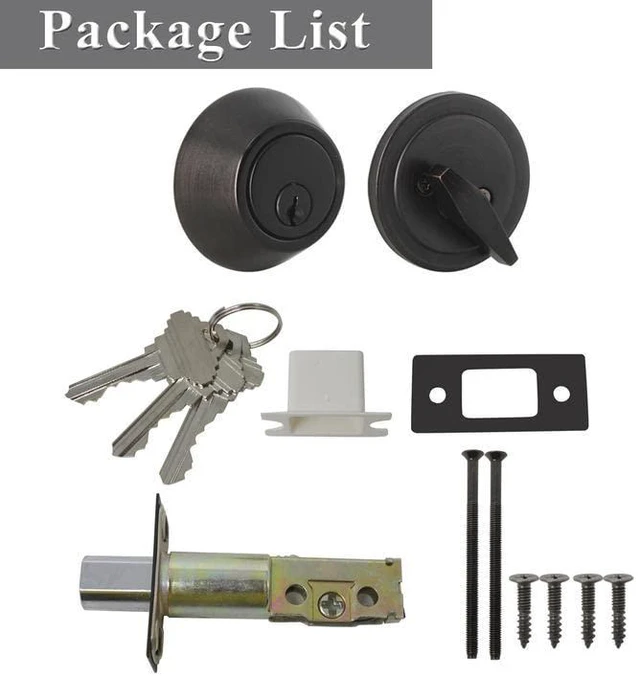 Alt view image 7 of 7 - Keyed Alike Single Cylinder Deadbolts Oil Rubbed Bronze(Combo Packs), One Side Keyed Deadbolts, Interior& Exterior Door Lock for Entrance Lock and Front Gate, 4 Pack