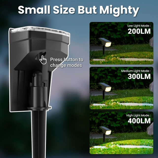 Alt view image 3 of 6 - Solar Spot Lights Outdoor Waterproof 10 Pack Warm White Solar Landscape Spotlights Outdoor, Compact Design Spot Lights, Flood Lights for Garden Yard Pathway House Tree Outside