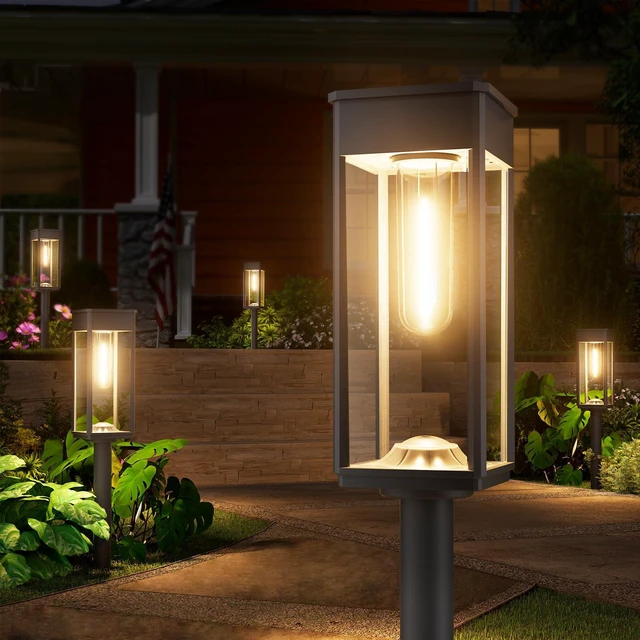 Main image of Solar Powered Pathway Lights, 12 Pack, 3 Heights, Warm White, IP65 For pathways and gardens, Solar Walkway Lights Outdoor Waterproof pair 3 heights with auto on/off and 1124 h runtime