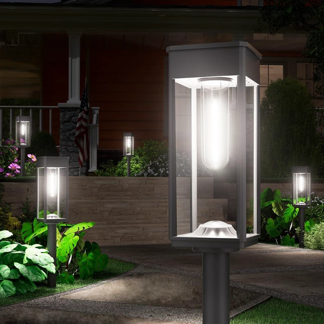 Main image of Solar Walkway Lights Outdoor, 4 Pack, 3 Heights, Cool White, IP65 For pathways and gardens, Solar Pathway Lights Waterproof pair 3 adjustable heights and auto on/off with 1124 h runtime