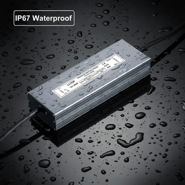Alt view image 7 of 7 - 12V DC LED Driver Waterproof IP67 Power Supply 300W 25A AC100-264V Input, Ultra Thin, Aluminum Case, LED Low Voltage Transformer, For Indoor Outdoor LED Lights