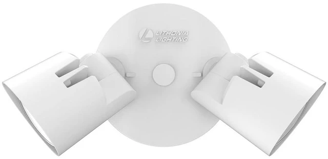 Alt view image 5 of 7 - HomeGuard 2-Light LED Outdoor Flood Lights, Wall or Ceiling Mount Outdoor Lights, 4000K Cool White, Round Heads, White, 2-Pack (HGX LED 2RH 40K 120 WH CP2 M2)