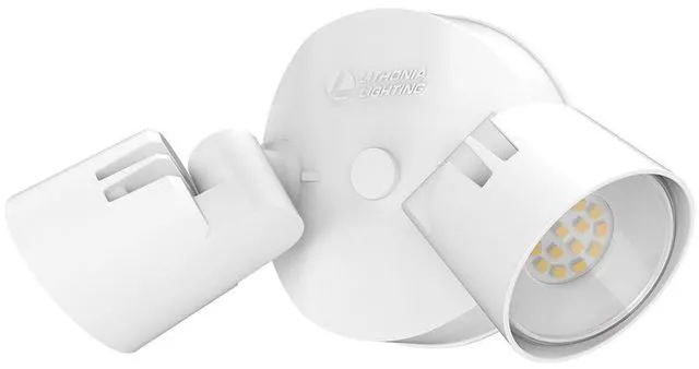 Alt view image 6 of 7 - HomeGuard 2-Light LED Outdoor Flood Lights, Wall or Ceiling Mount Outdoor Lights, 4000K Cool White, Round Heads, White, 2-Pack (HGX LED 2RH 40K 120 WH CP2 M2)