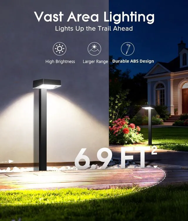 Alt view image 2 of 7 - Solar Pathway Lights Outdoor, 12 Pack Garden Lights Solar Powered Path Light with Focused Beam Lens, 2 Light Modes Waterproof Outdoor Solar Light for Yard Driveway Walkway Landscape