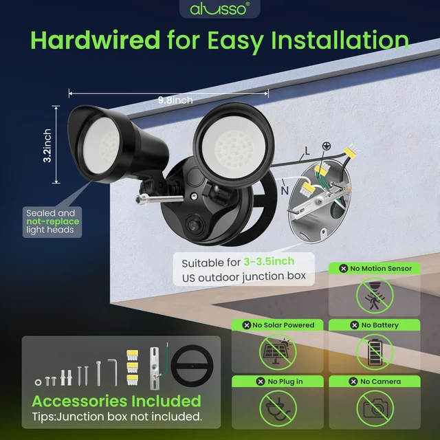Alt view image 2 of 7 - Dusk to Dawn Outdoor Lighting 30W 3500LM 3CCT 3000K/4000K/6500K 120V Dusk Till Dawn Outdoor Light, IP65 Flood Lights Outdoor ETL Listed Dusk to Dawn Hardwired for House Yard Walkway Black 2PCS