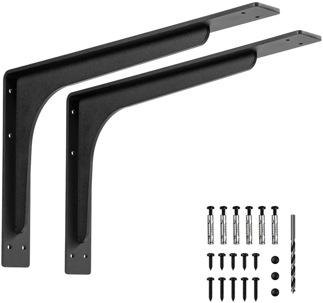 Main image of 20 x 12 INCH Shelf Brackets,L Shelf Brackets, Vertical Angle, Premium Alloy Metal Heavy Duty Shelf Bracket, high Strength Mounting Hardware Included, Corner Brace Joint,Pack of 2