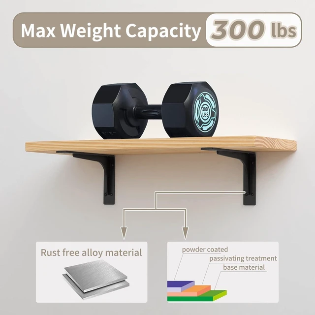 Alt view image 5 of 7 - 20 x 12 INCH Shelf Brackets,L Shelf Brackets, Vertical Angle, Premium Alloy Metal Heavy Duty Shelf Bracket, high Strength Mounting Hardware Included, Corner Brace Joint,Pack of 2