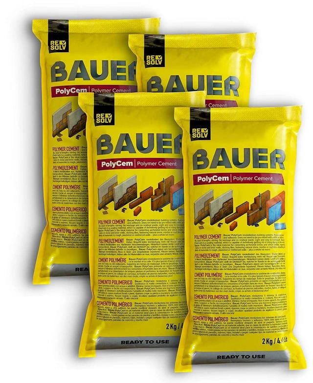 Main image of Instant Polymer Cement 4-Pack - Ready-to-Use Alternative to Mortar & Adhesives - Versatile for Concrete & Stone Tile Crack Repair & Brick Repair, Convenient & Durable