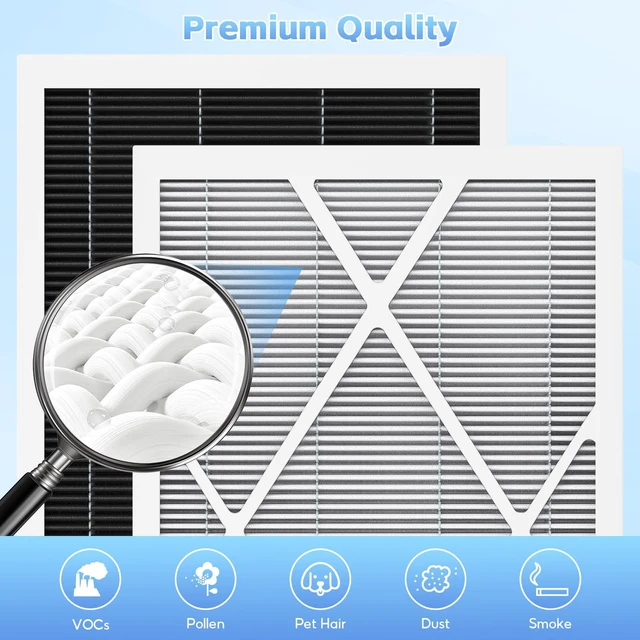 Alt view image 4 of 7 - 2-pack 6672 16X25X5 MERV 16 Filter Compatible with Lennox 16X25X5 and Lennox HCC16-28 Healthy Climate Carbon Clean MERV 16 Home Furnace Filter for HVAC System, Part # HCF16-16, HCF16-10