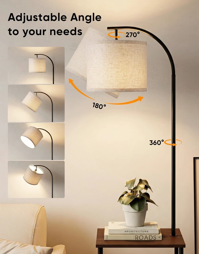 Alt view image 5 of 7 - Floor Lamp with Table 2-Pack, Nightstands End Side Table for Living Room