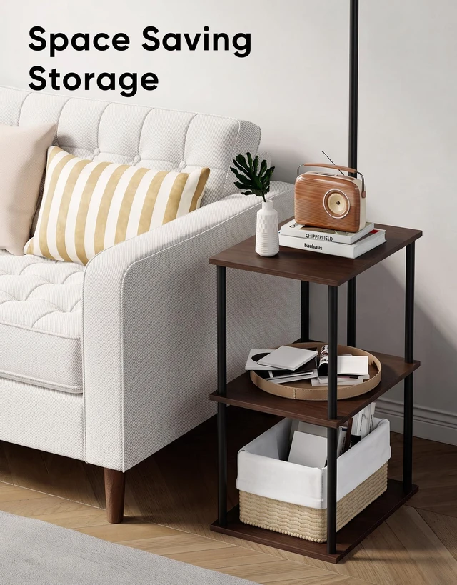 Alt view image 6 of 7 - Floor Lamp with Table 2-Pack, Nightstands End Side Table for Living Room
