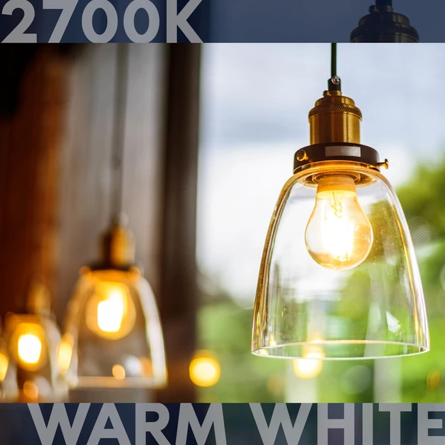 Alt view image 2 of 7 - Vintage A19 LED Light Bulbs 60W Equivalent, 2700K Dimmable (6 Pack) Warm White, 800 Lumens, Standard LED Edison Bulb 8W, UL Listed, E26 Base, Damp Rated, 330° Beam Angle, 10,000-Hour Life