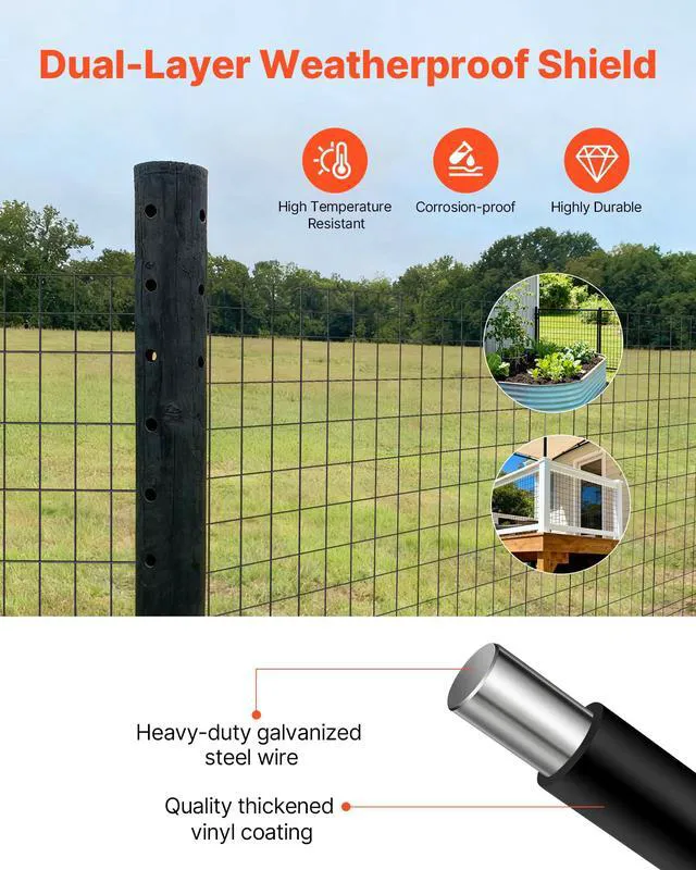 Alt view image 4 of 7 - Hardware Cloth, 48 in x 50 ft, 2 x 4 in Mesh 14 Gauge Galvanized Steel Wire Fencing for Cattle, Hog & Sheep, Heavy Duty Vinyl Coated Fence for Animal Enclosures, Cage Wire, Garden Fences