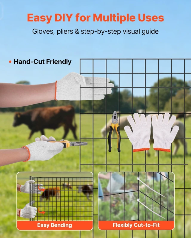 Alt view image 6 of 7 - Hardware Cloth, 48 in x 50 ft, 2 x 4 in Mesh 14 Gauge Galvanized Steel Wire Fencing for Cattle, Hog & Sheep, Heavy Duty Vinyl Coated Fence for Animal Enclosures, Cage Wire, Garden Fences