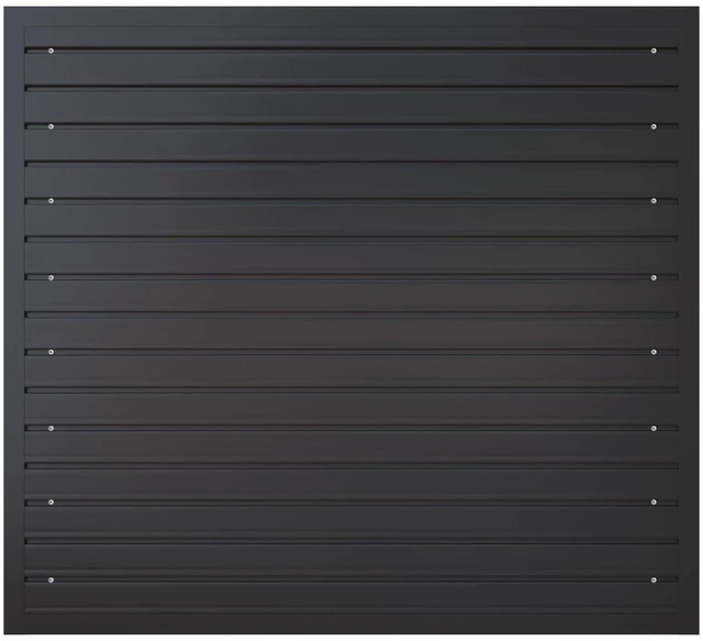 Main image of Slatwall Panel Wall Storage Systems, 4 x 4ft Slat Wall Paneling Garage Wall Organizer, Heavy Duty Wall Mounted PVC Wall Rack (Black)