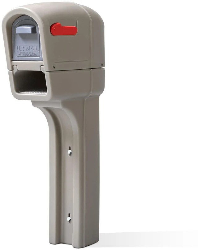 Main image of MailMaster Plus Mailbox, Easy to Install, Newspaper Holder, Heavy-Duty Plastic, Weather Resistant, Stone Gray