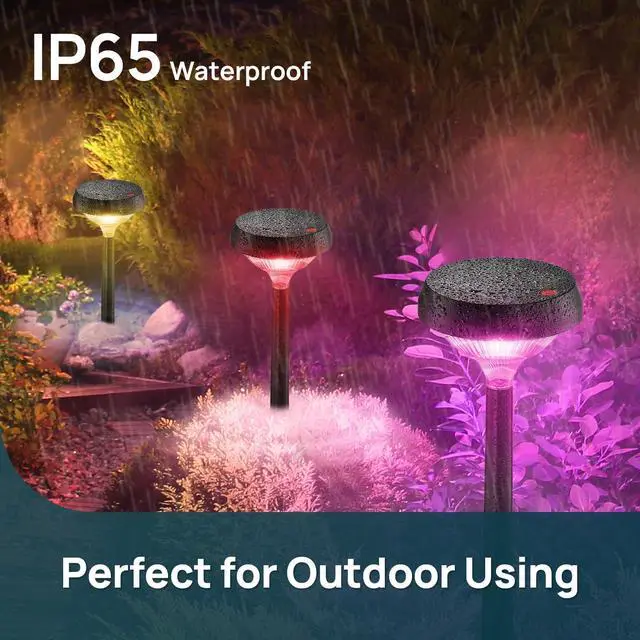 Alt view image 7 of 7 - Solar Lights Outdoor 8 Pack, Color Changing Solar Pathway Lights Multicolor/Warm White/Cool White Solar Lights Outdoor Waterproof for Walkway Yard Garden Landscape Driveway