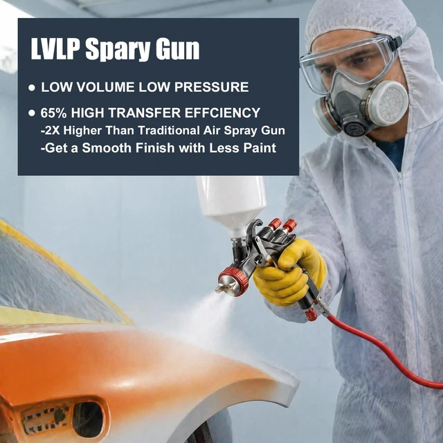 Alt view image 3 of 7 - Tools R500 LVLP Air Spray Gun,Professional Automotive Paint Sprayer A610 Car Paint Gun Sprayer with 1.3/1.5/1.7mm Nozzles and Air Regulator, Paint Gun for Car, Furniture, Varnish and Top Coat