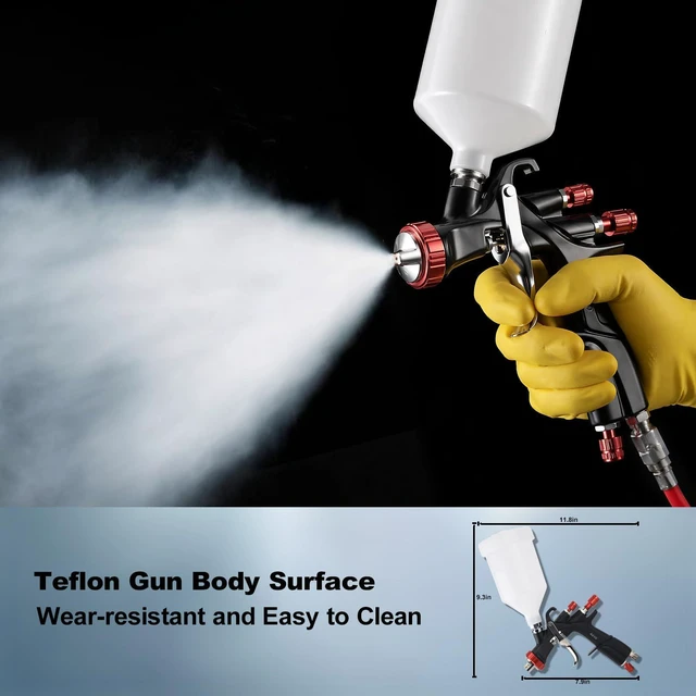 Alt view image 4 of 7 - Tools R500 LVLP Air Spray Gun,Professional Automotive Paint Sprayer A610 Car Paint Gun Sprayer with 1.3/1.5/1.7mm Nozzles and Air Regulator, Paint Gun for Car, Furniture, Varnish and Top Coat
