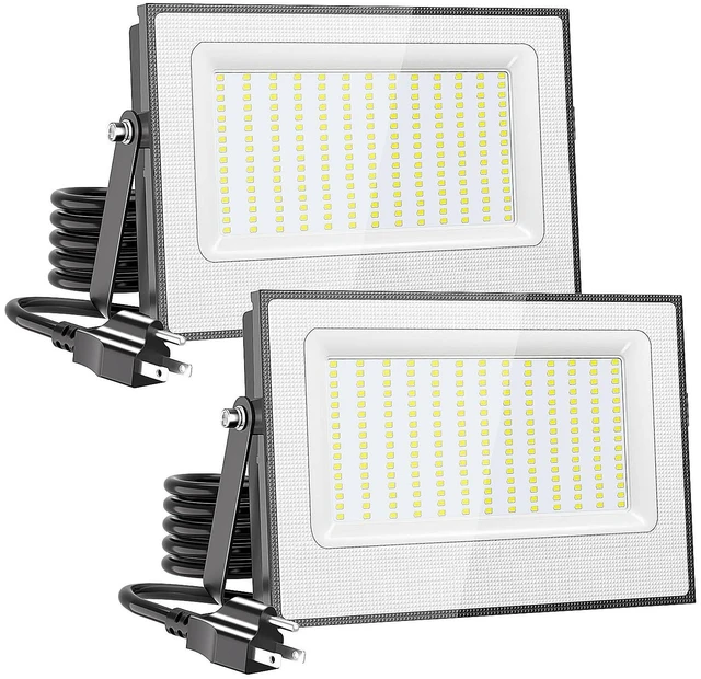 Main image of 200W Flood Lights Outdoor,19000lm Bright LED Work Light with Plug,Daylight White LED Flood Lighting,IP66 Waterproof Security Yard Lights for Yard Garage Stadium 2 Pack